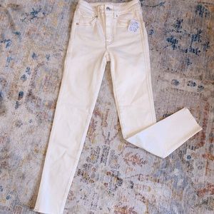 Free People Ivory High-Rise Skinny Jeans sz 24